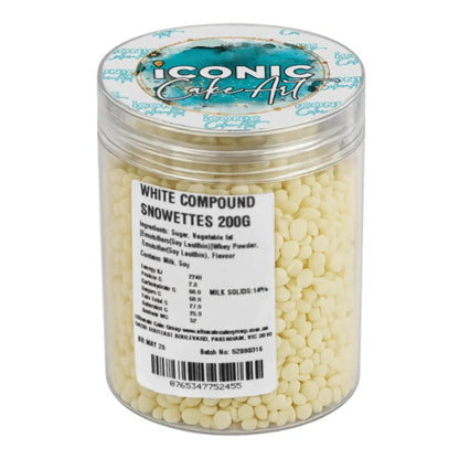 Chocolate White Chips Snowetts 200g - Iconic Cake Art