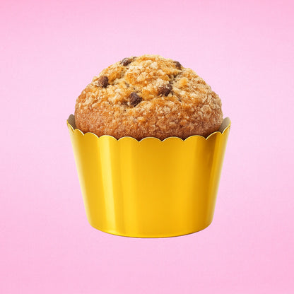 Gold Scalloped Baking Cups - Muffin Cupcake Cases (25 Pack) - Gateau Art