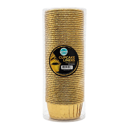 Metallic Gold Cupcake Liners (50 Pack) - Iconic Cake Art