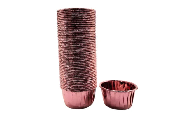 Rose Gold Met. Metallic Cupcake Liners (50 Pack) - Iconic Cake Art