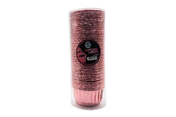 Pink Met. Metallic Cupcake Liners (50 Pack) - Iconic Cake Art