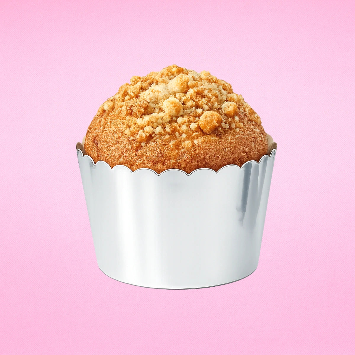 Silver Scalloped Baking Cups - Muffin Cupcake Cases (25 Pack) - Gateau Art