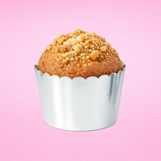 Silver Scalloped Baking Cups - Muffin Cupcake Cases (25 Pack) - Gateau Art