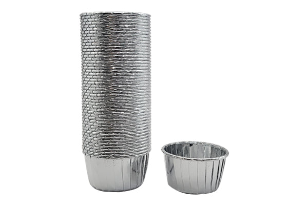 Metallic Silver Cupcake Liners (50 Pack) - Iconic Cake Art