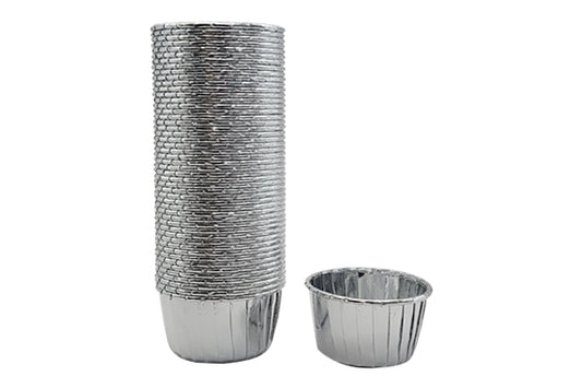 Metallic Silver Cupcake Liners (50 Pack) - Iconic Cake Art
