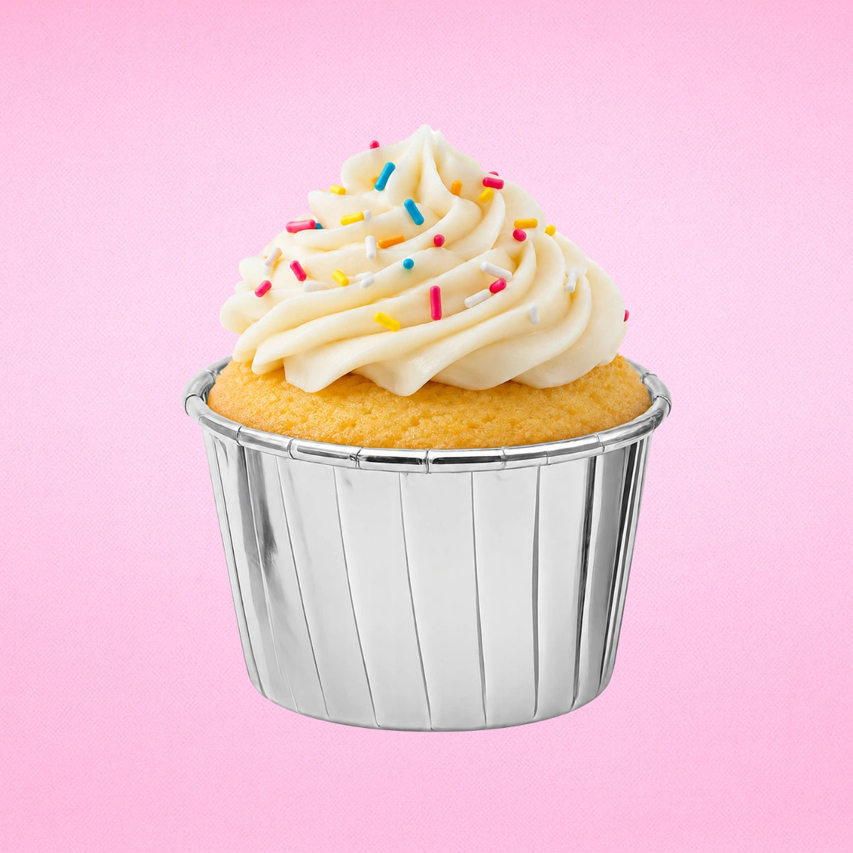 Metallic Silver Cupcake Liners (50 Pack) - Iconic Cake Art