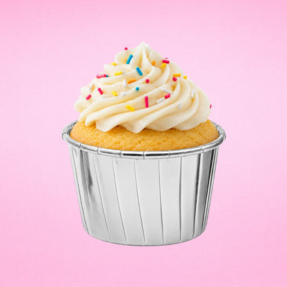 Metallic Silver Cupcake Liners (50 Pack) - Iconic Cake Art