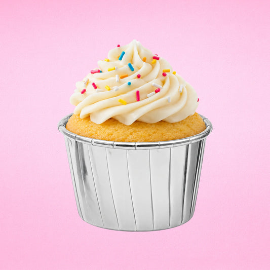 Metallic Silver Cupcake Liners (50 Pack) - Iconic Cake Art