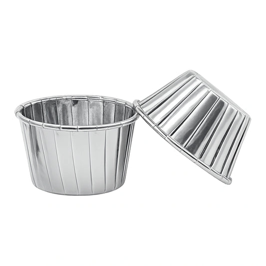 Metallic Silver Cupcake Liners (50 Pack) - Iconic Cake Art