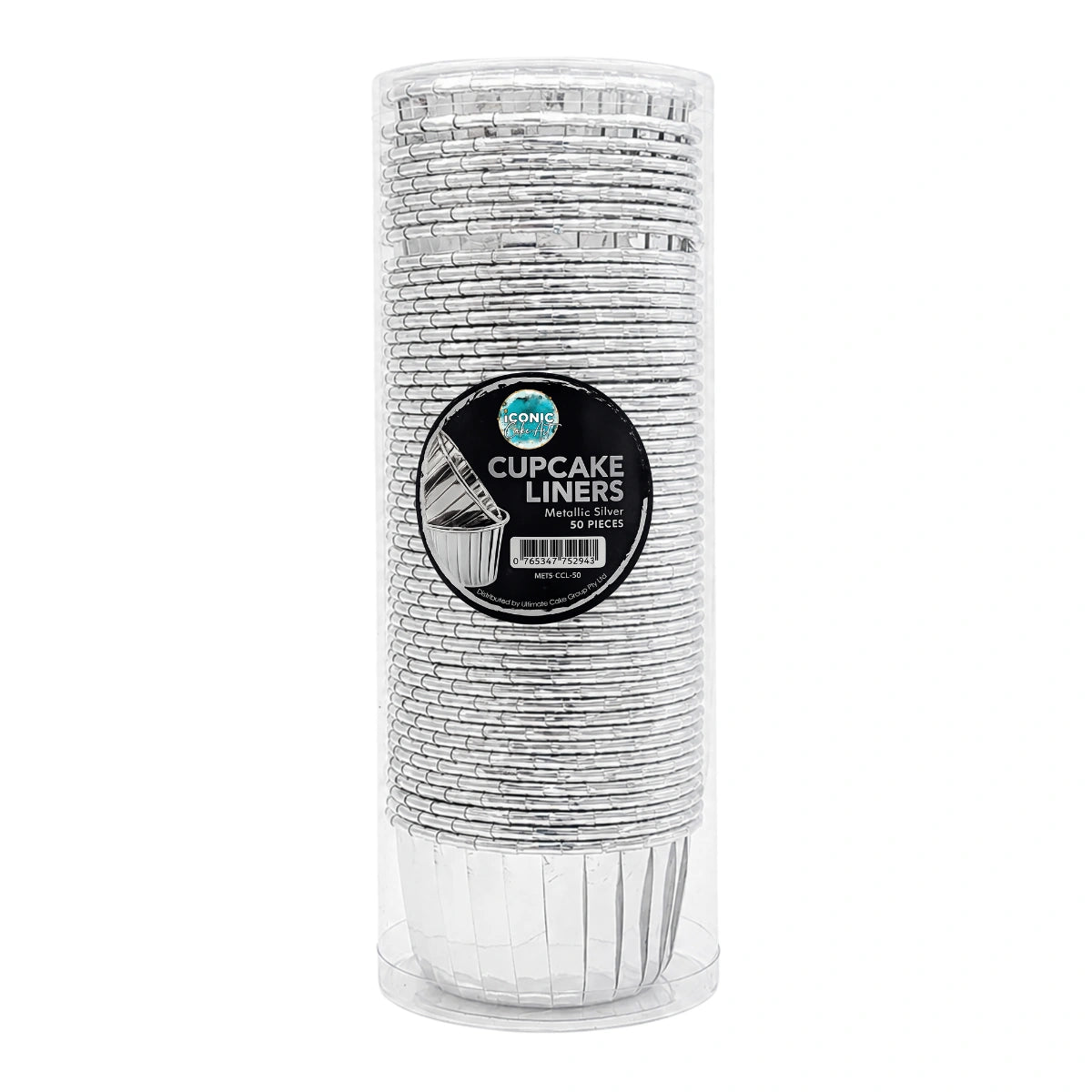 Metallic Silver Cupcake Liners (50 Pack) - Iconic Cake Art