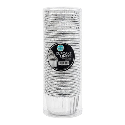 Metallic Silver Cupcake Liners (50 Pack) - Iconic Cake Art