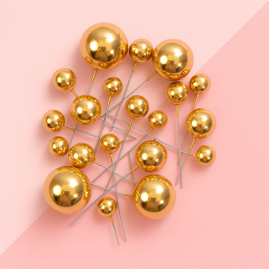 Gold Balls Decorations (20 Pack) - Iconic Cake Art