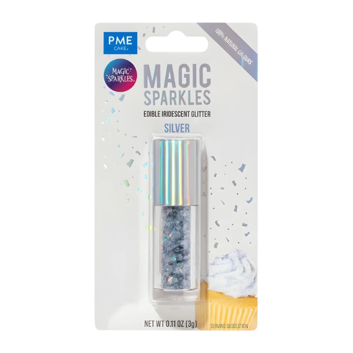 Silver Magic Sparkles Edible Iridescent Glitter 3g - PME