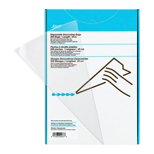 200 Count Soft Disposable Bags 18 Inch - Ateco