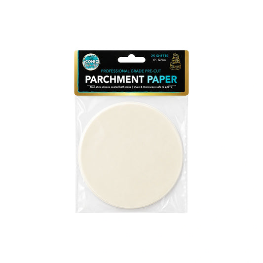 5 Inch - Pre-Cut Parchment Paper Round - 25 Sheets