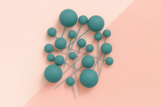 Light Blue Matte Ball Toppers (20 Pack) - Iconic Cake Art