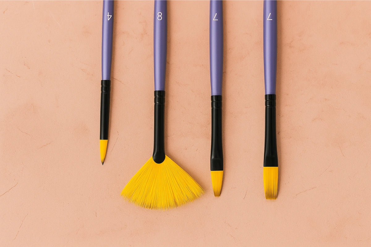 Premium Paint Brush Set Taklon Brushes - Set 003