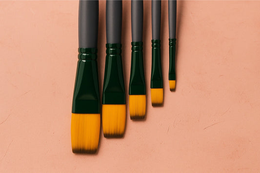Premium Paint Brush Set Taklon Brushes - Set 006