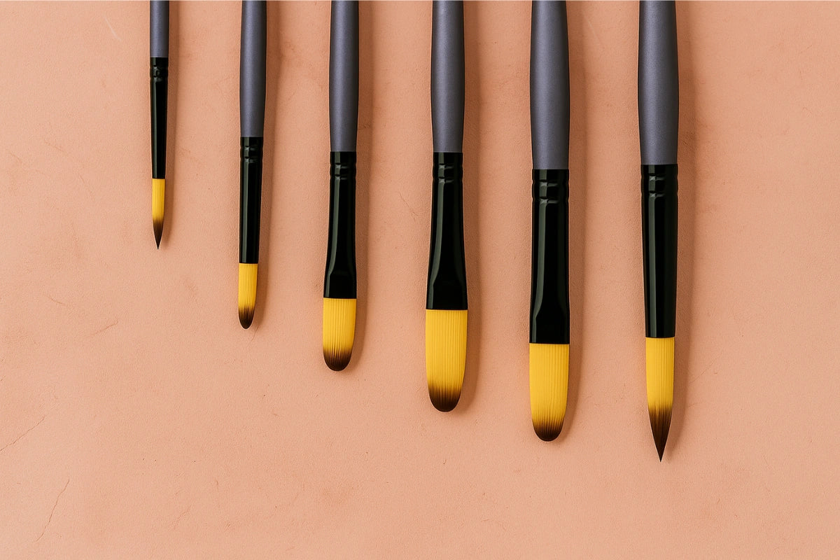 Premium Paint Brush Set Taklon Brushes - Set 007