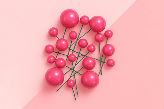 Pink Pearl Ball Toppers (20 Pack) - Iconic Cake Art