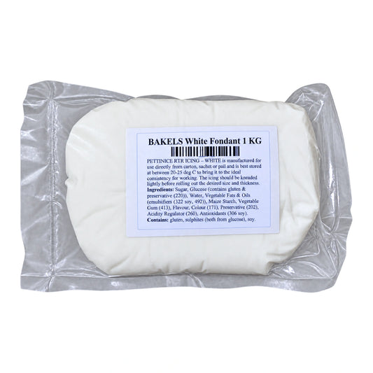 White Fondant Pettinice RTR Icing Mb 1kg - Iconic Cake Art