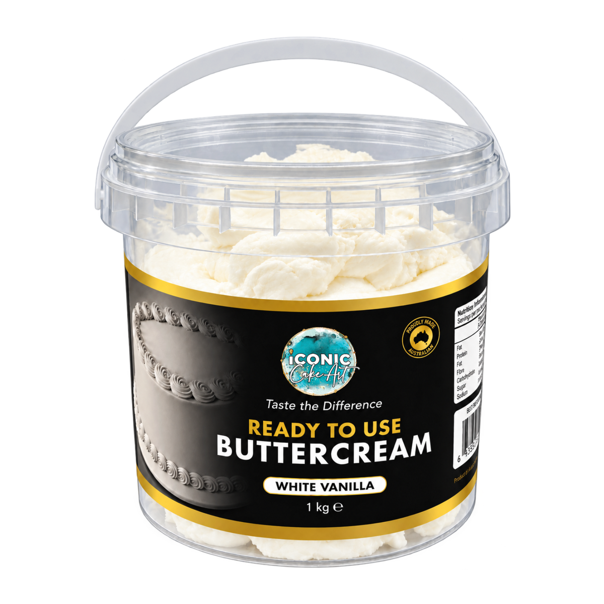 White Vanilla Ready to Use Buttercream 1kg - Iconic Cake Art