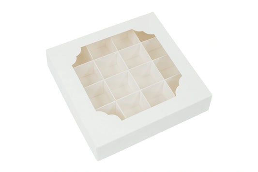 White Window Treat Box and Insert - 16 Cavities (5 Pack) - Bake Group