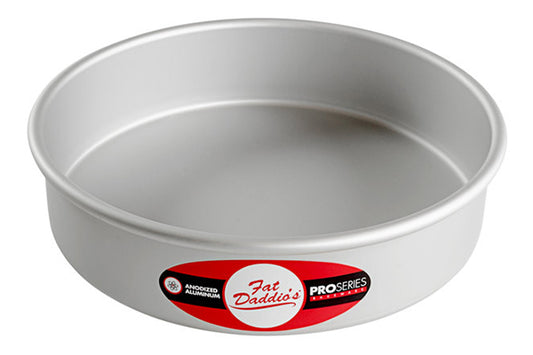 8 Inch Round x 2 Inch Deep Cake Pan Solid Bottom - Fat Daddios