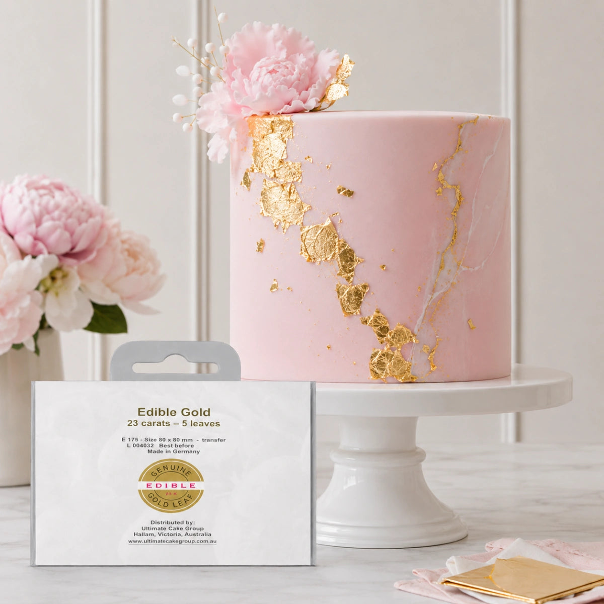Gold Transfer Premium Edible Leaf (5 Pack) - Iconic Cake Art