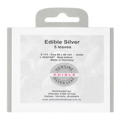 Silver Loose Premium Edible Leaf (5 Pack) - Iconic Cake Art