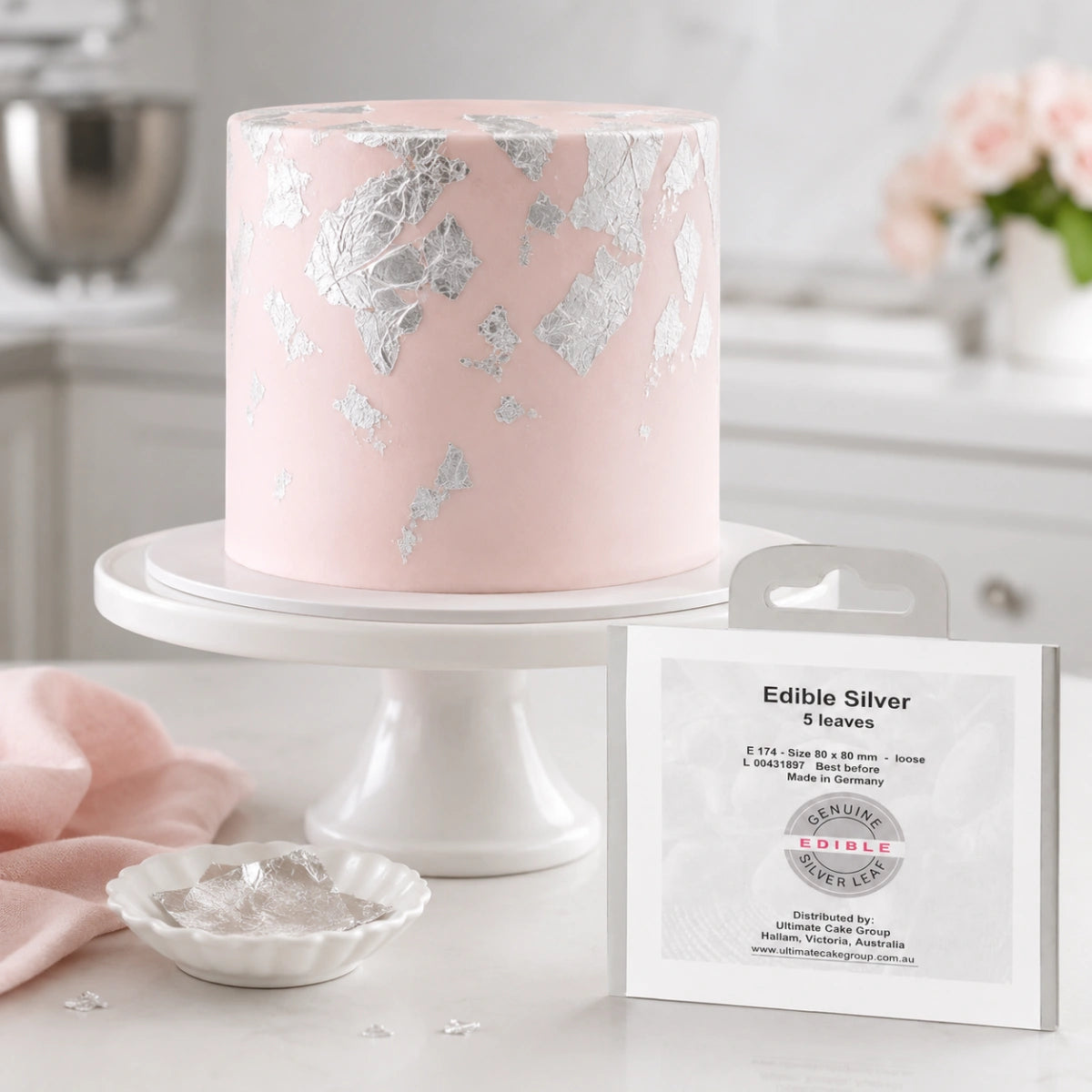 Silver Loose Premium Edible Leaf (5 Pack) - Iconic Cake Art