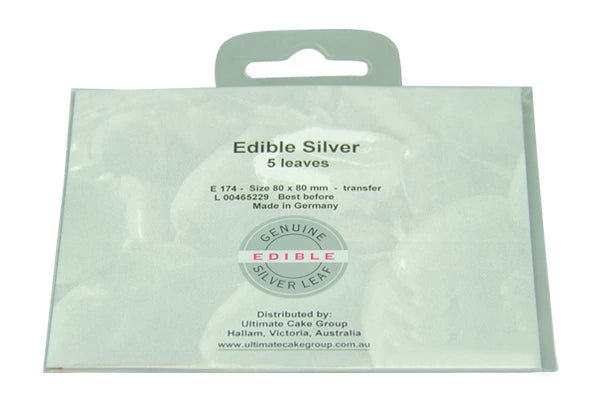 Silver Transfer Premium Edible Leaf (5 Pack) - Iconic Cake Art