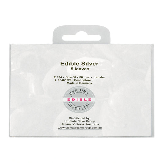 Silver Transfer Premium Edible Leaf (5 Pack) - Iconic Cake Art