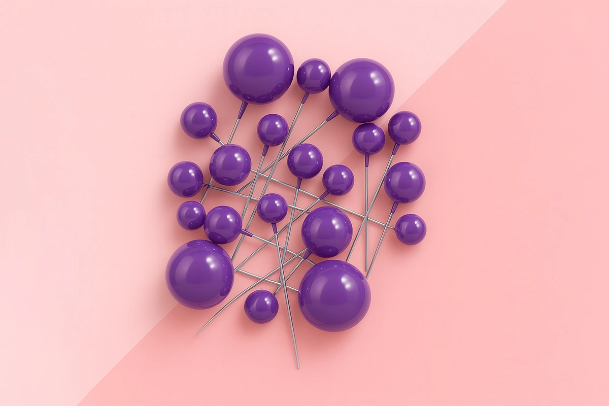 Purple Ball Topper (20 Pack) - Iconic Cake Art