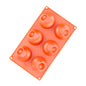 Indent Hemisphere 6 Cavity Silicone Chocolate Mould - Iconic Cake Art
