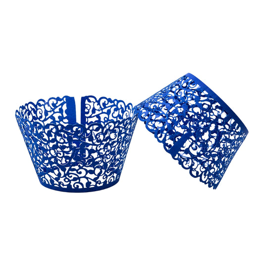 Blue Navy Lace Cake Wraps - Cake Decorating Tools (12 Pack) - Gateau Art