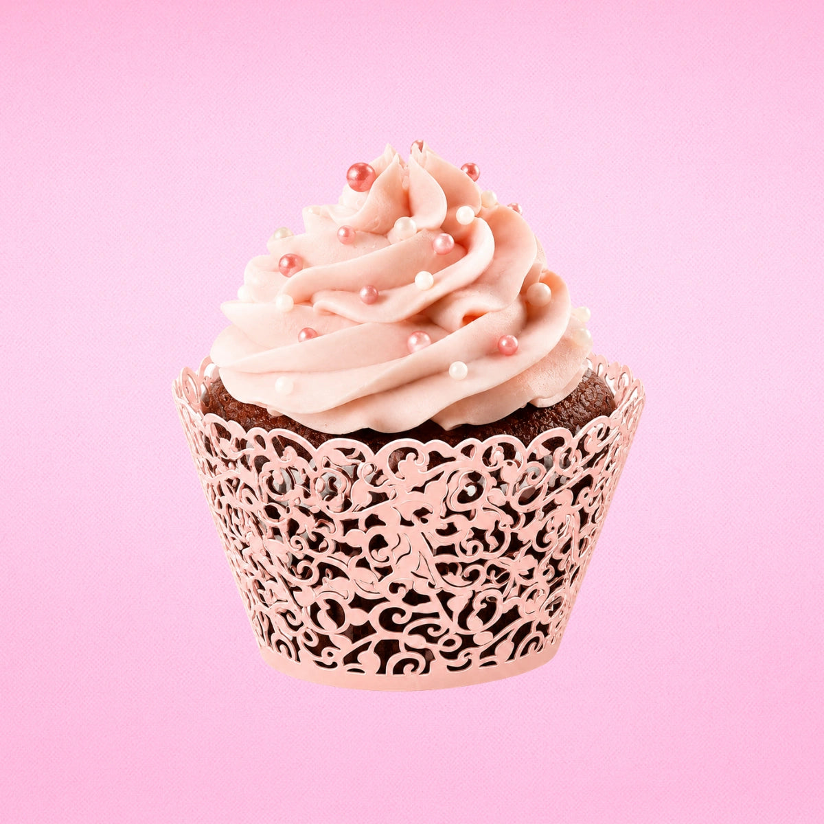 Pink Lace Cake Wraps - Cake Decorating Tools (12 Pack) - Gateau Art