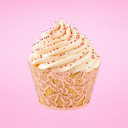 Pink Butterfly Cake Wraps Cake Decorating Tools - Pack of 12 - Gateau Art