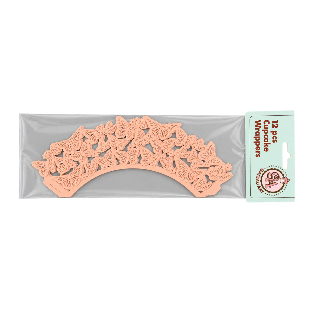 Pink Butterfly Cake Wraps Cake Decorating Tools - Pack of 12 - Gateau Art