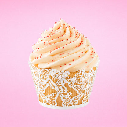 White Butterfly Cake Wraps Cake Decorating Tools - Pack of 12 - Gateau Art