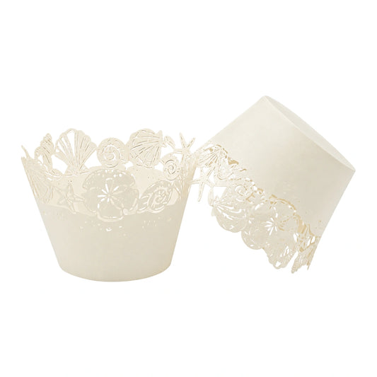Ivory Shells Cake Wraps - Cake Decorating Tools (12 Pack) - Iconic Cake Art