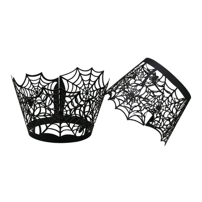 Spider Web Cupcake Wraps - Cake Decorating Tools - Pack of 12 - Iconic Cake Art