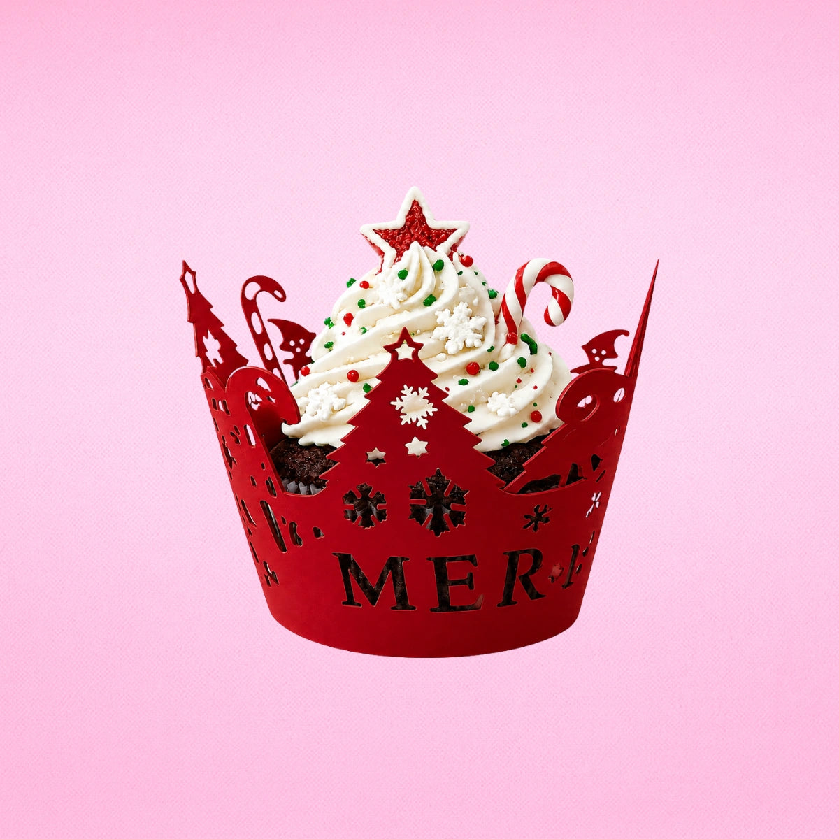 Red Christmas Cake Wraps Cake Decorating Tools - Pack of 12 - Iconic Cake Art