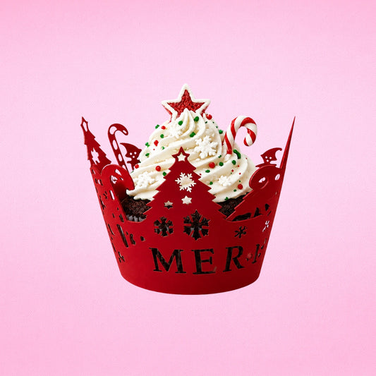 Red Christmas Cake Wraps Cake Decorating Tools - Pack of 12 - Iconic Cake Art