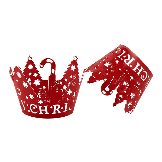 Red Christmas Cake Wraps Cake Decorating Tools - Pack of 12 - Iconic Cake Art