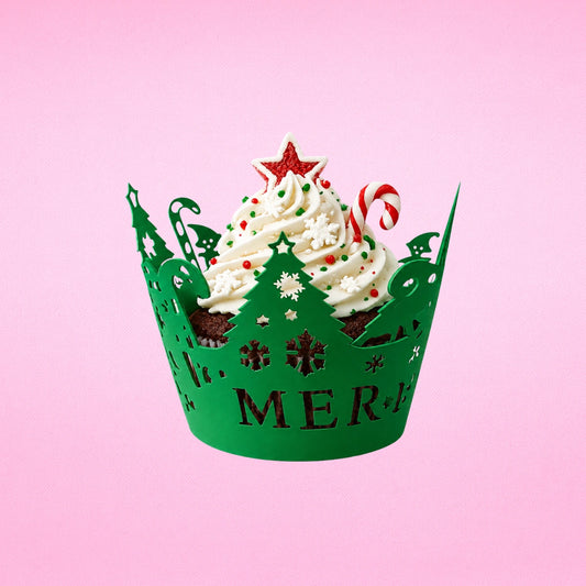 Green Christmas Cake Wraps Cake Decorating Tools - Pack of 12 - Iconic Cake Art