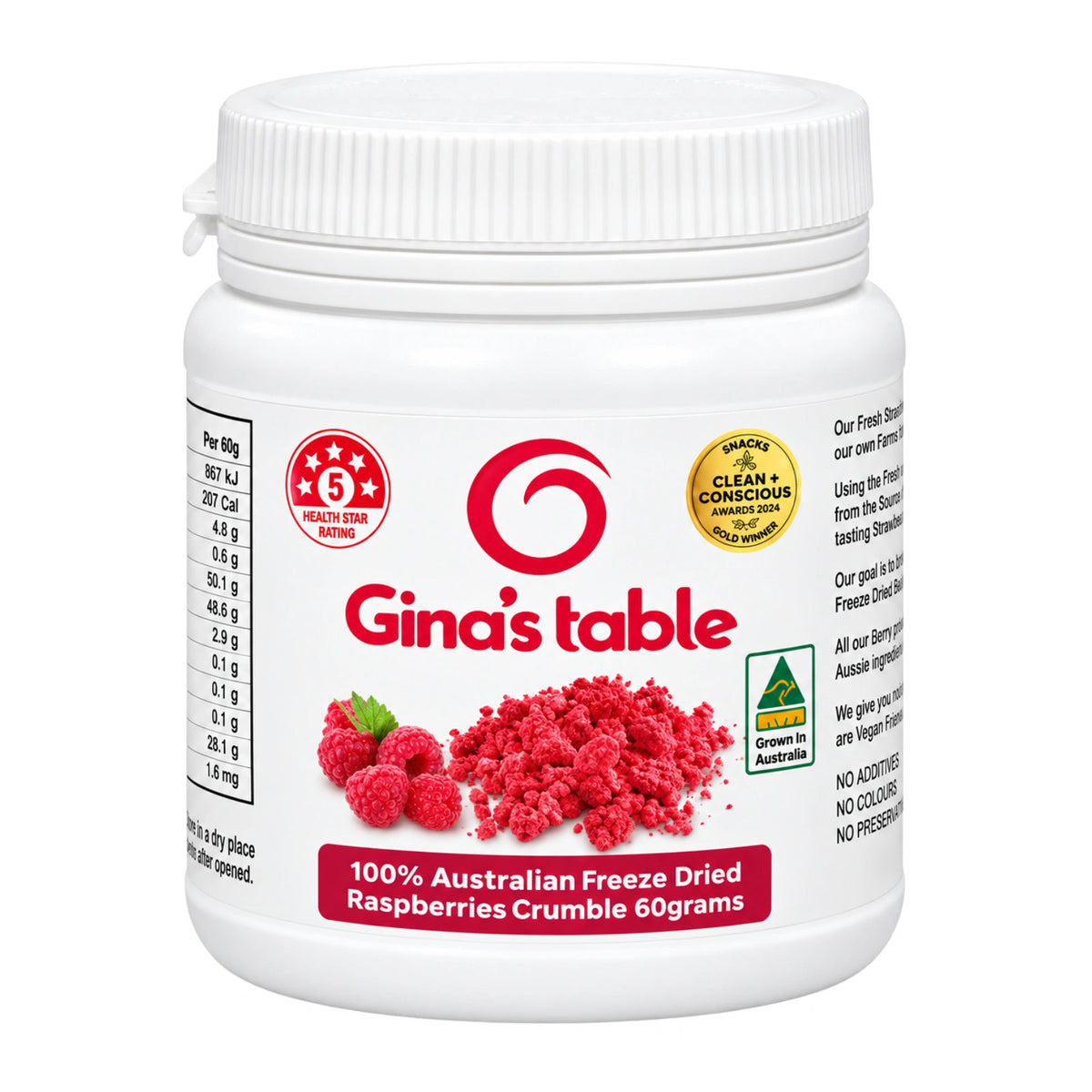 Raspberry Crumble 60g - Ginas Table