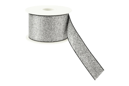 Silver Glitter Ribbon - Sold Per Metre - Gateau Art