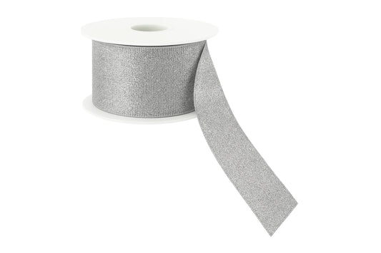 Silver Glitter Ribbon - Sold Per Metre 50mm - My Dream Cake