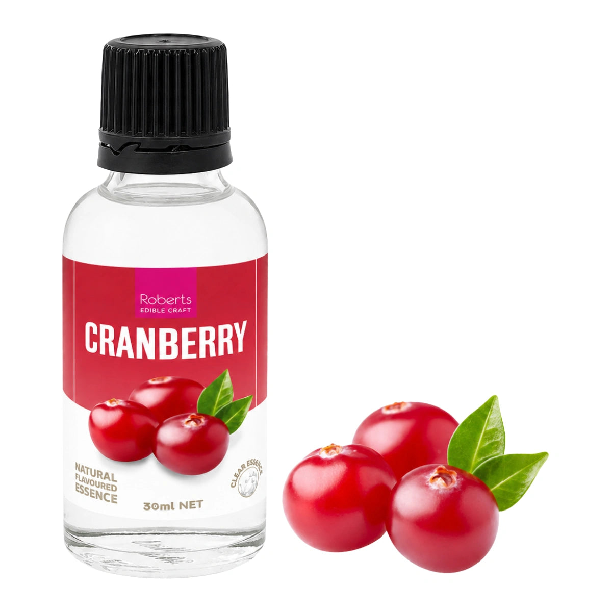 Cranberry Natural Flavoured Essence 30ml - Roberts Edible Craft